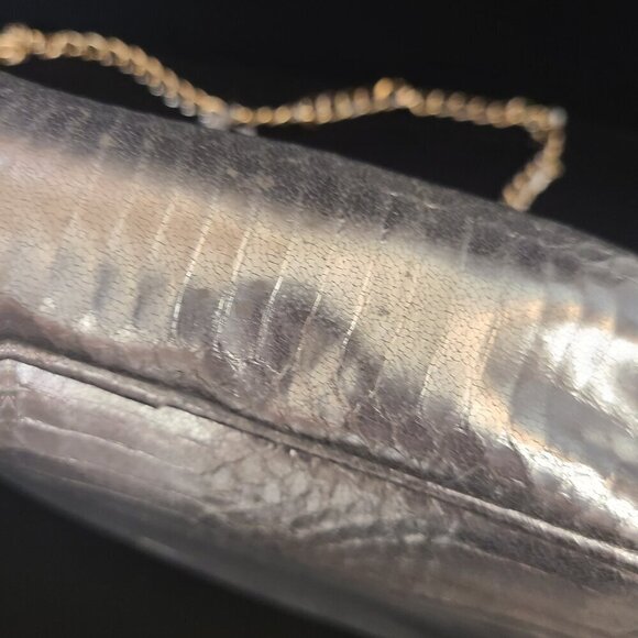 Victoria's Secret Silver Crossbody Purse w/Gold Chain Still Has Retail Tags - Picture 10 of 12